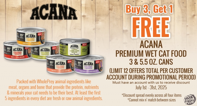 acana wet cat food july
