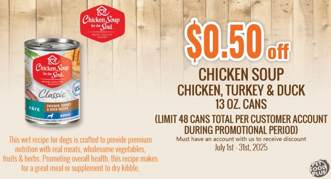 chicken soup wet dog food july