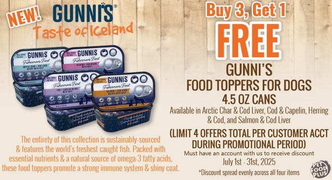 gunnis dog food july