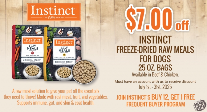 instinct freeze dried meals july