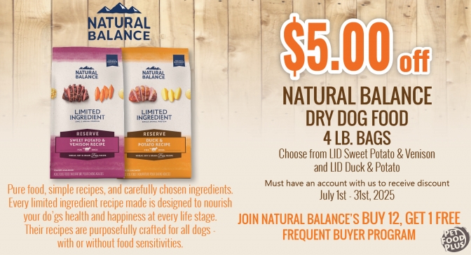 natural balance dry dog july
